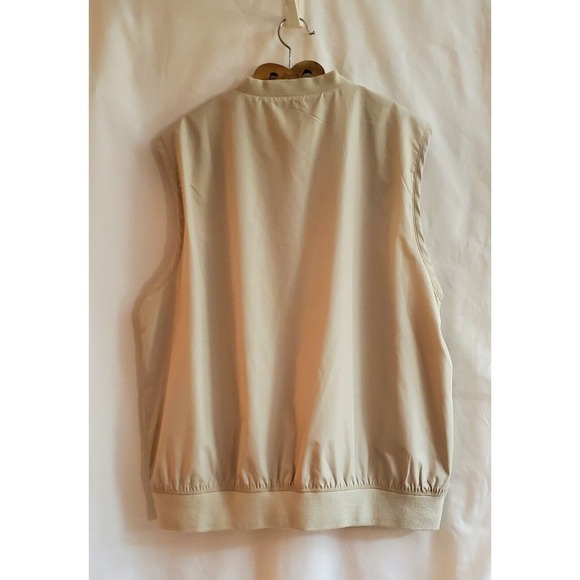 Greg Norman Tasso Elba Men's Lined Pullover Golf Vest Khaki L Mock Neck Pockets - Picture 2 of 4